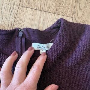 Madewell Women's Deep Plum Scoop Neck Textured Sweater